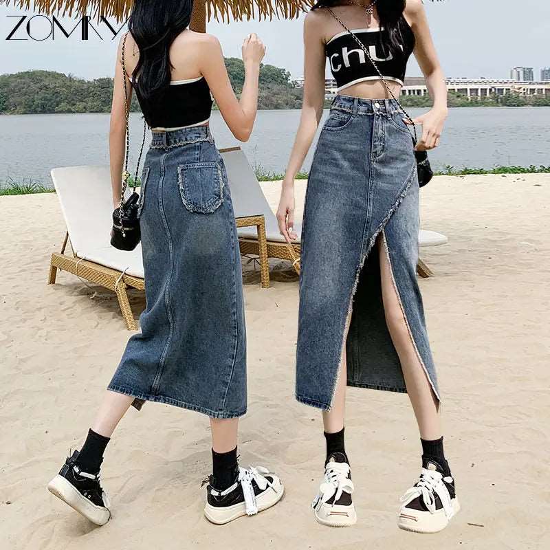 Long Denim Skirt